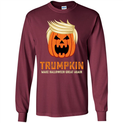 Halloween Trumpkin Funny T-Shirt Make Halloween Great Again Maroon