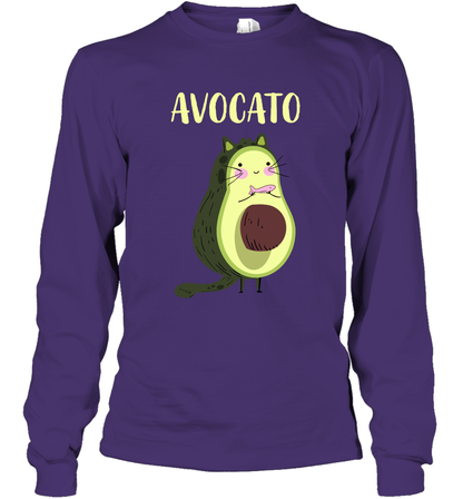 Avocato Avocado Cat Kitten Shirt Long Sleeve T-Shirt Long Sleeve T-Shirt Purple