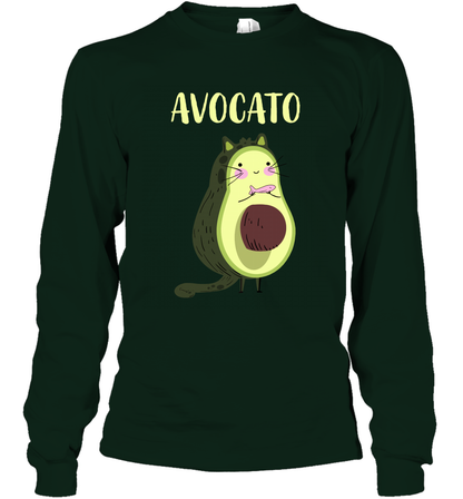 Avocato Avocado Cat Kitten Shirt Long Sleeve T-Shirt Long Sleeve T-Shirt Forest Green
