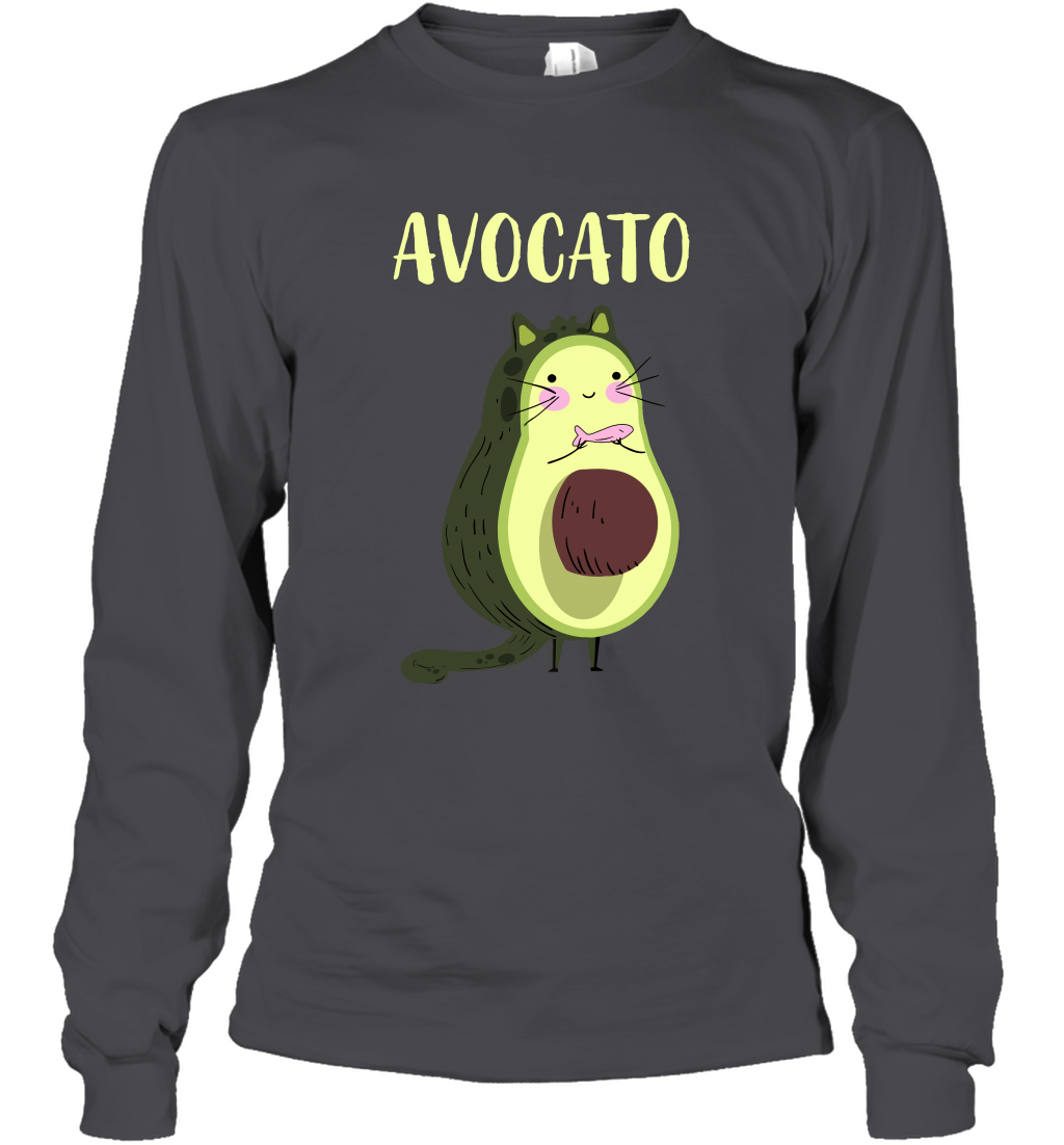 Avocato Avocado Cat Kitten Shirt Long Sleeve T-Shirt Long Sleeve T-Shirt Dark Heather