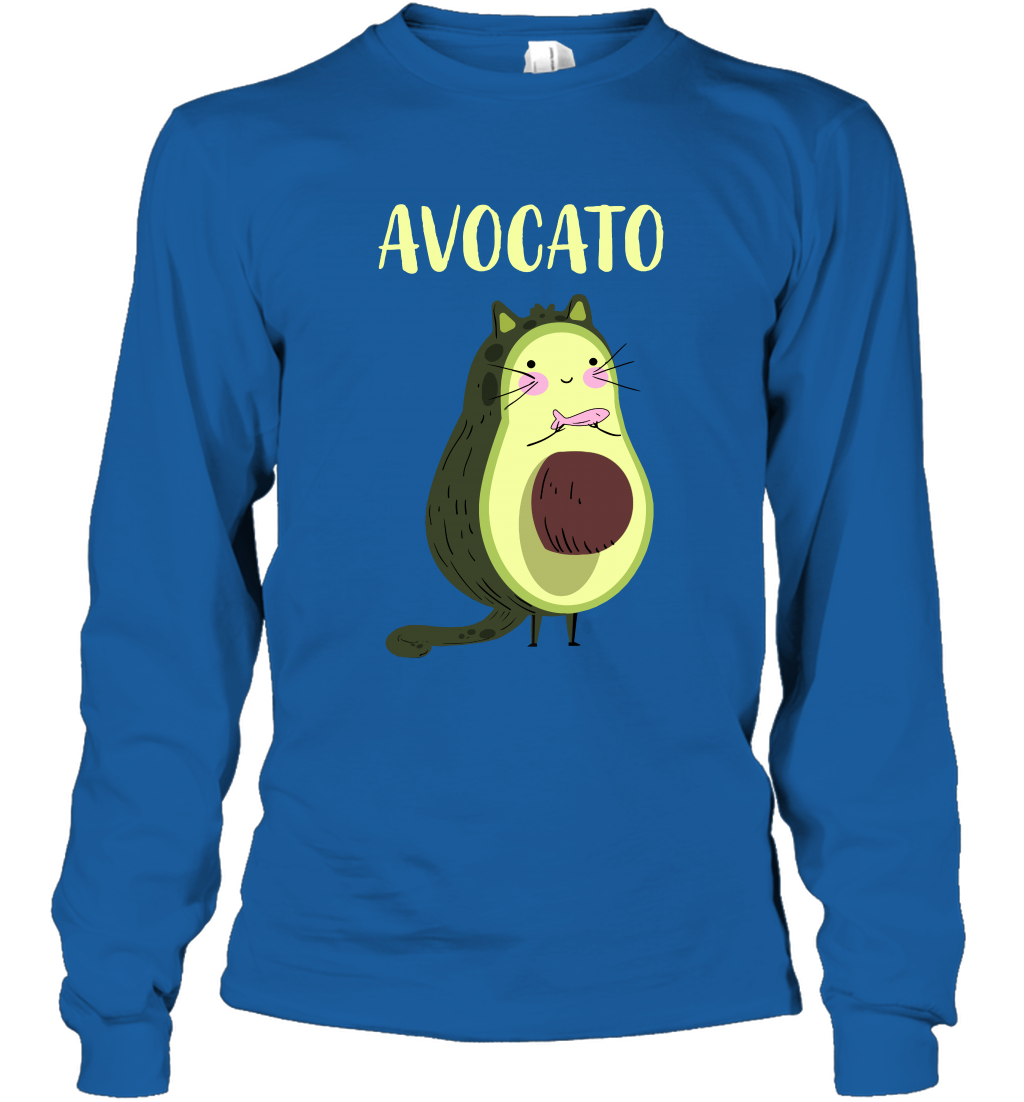 Avocato Avocado Cat Kitten Shirt Long Sleeve T-Shirt Long Sleeve T-Shirt Royal