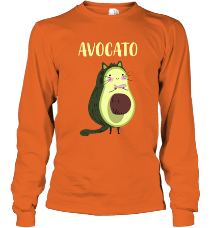 Avocato Avocado Cat Kitten Shirt Long Sleeve T-Shirt Long Sleeve T-Shirt Orange