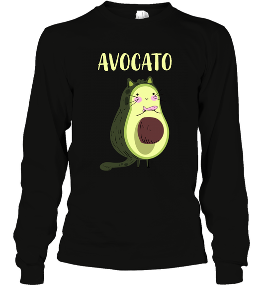 Avocato Avocado Cat Kitten Shirt Long Sleeve T-Shirt Long Sleeve T-Shirt Black