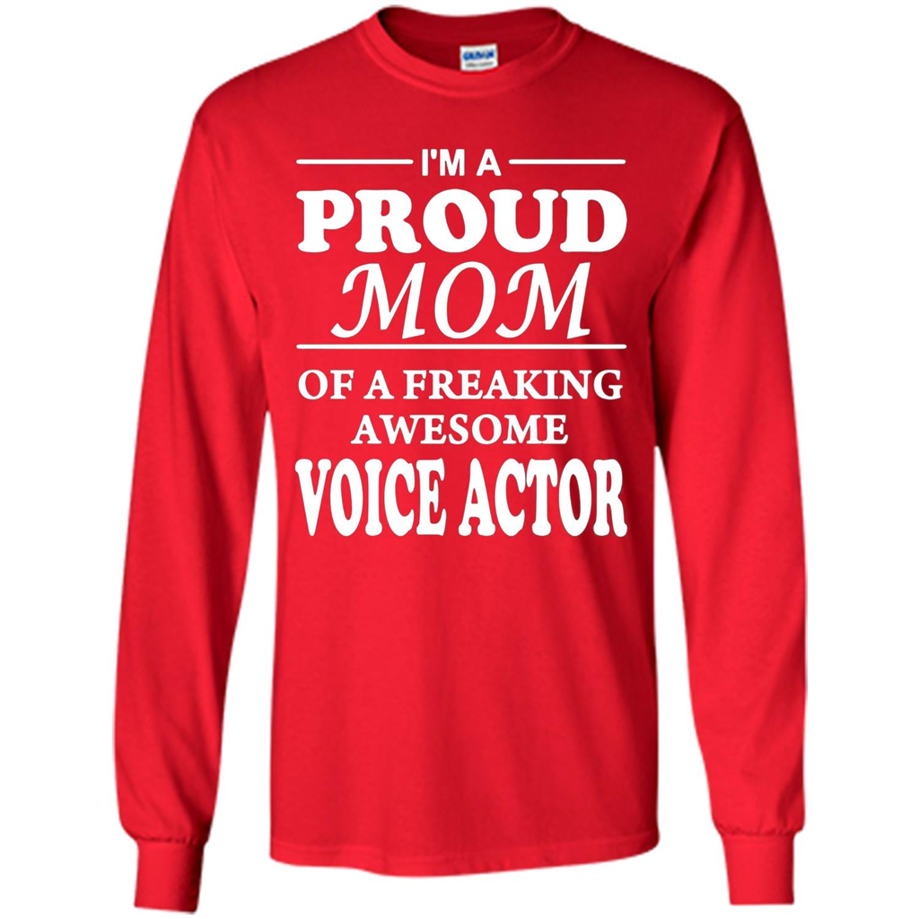 Funny Mommy Gift T-shirt Proud Mom Of A Voice Actor T-shirts Red