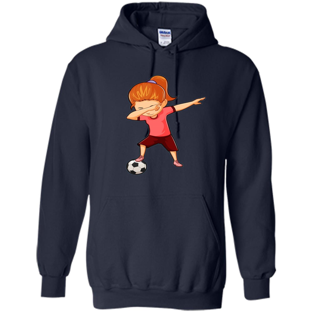 Soccer T-shirt For Girls Funny Dabbing Dab Dance Soccer Ball Navy