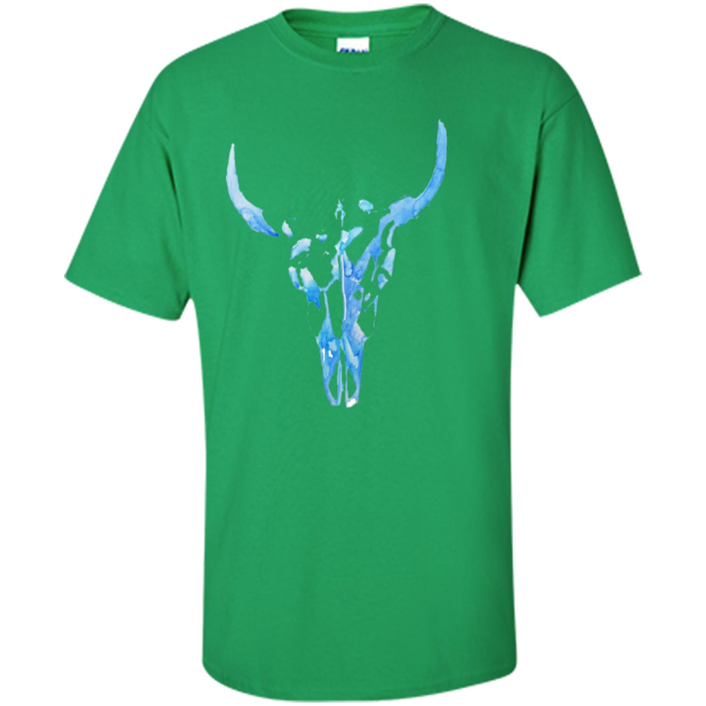 Watercolor Cow Skull T-Shirt Irish Green
