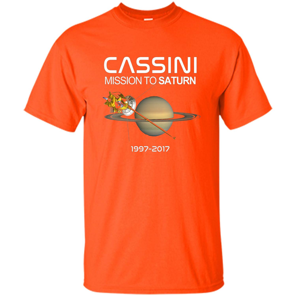 Cassini Mission to Saturn Space T-Shirt Orange