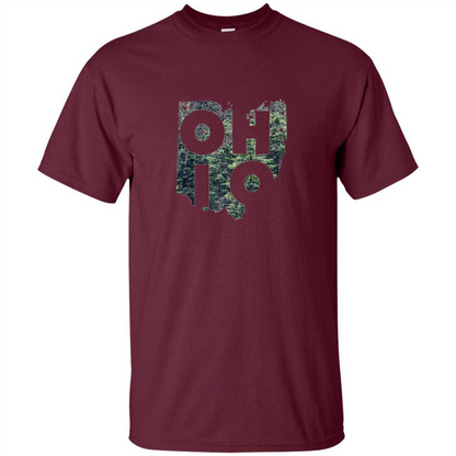 State Of Ohio T-Shirt Distressed with Trees Maroon