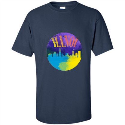 Love Vietnam T-shirt Hanoi Skyline Horizon Sunset Navy