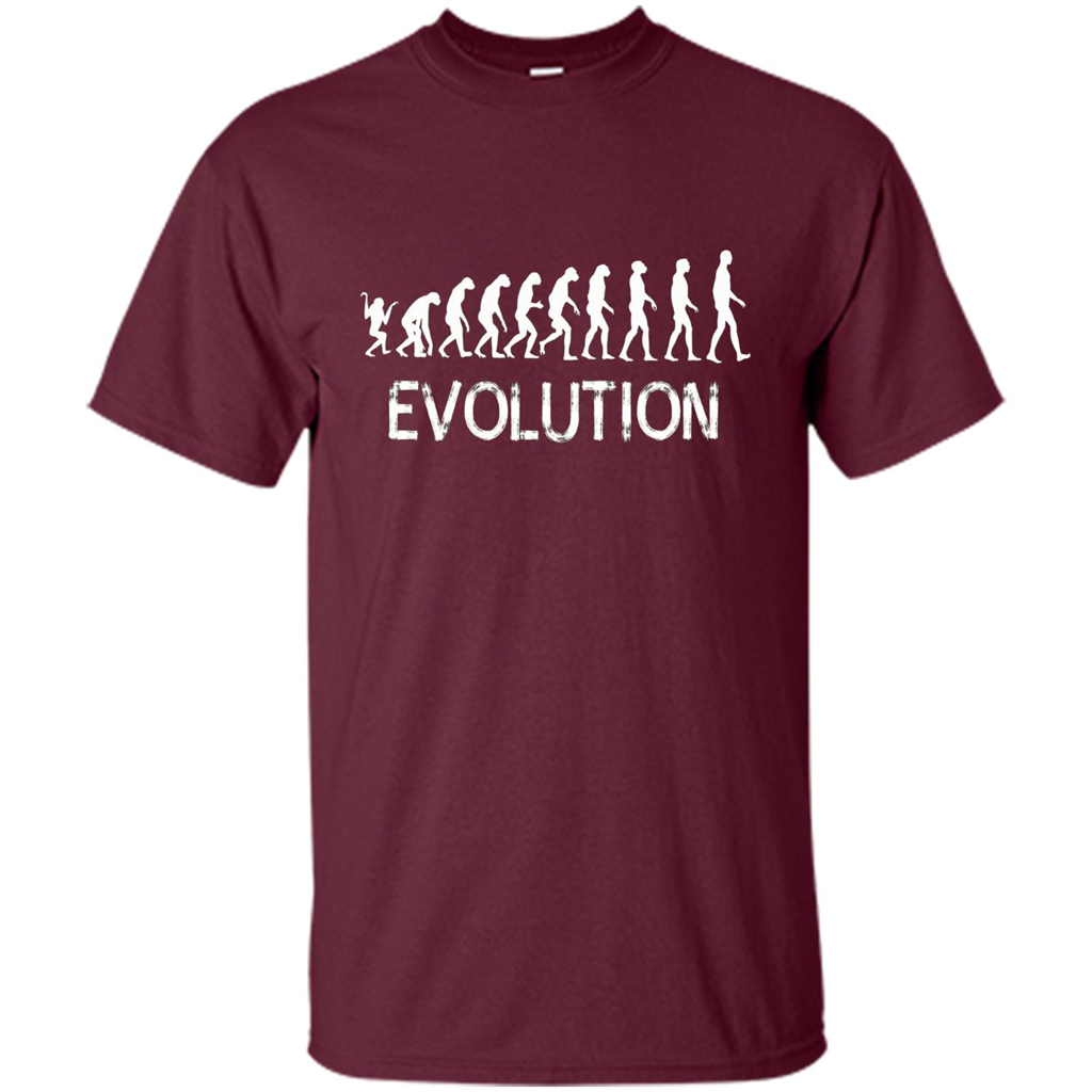Evolution Biology Monkey To Human T-Shirt Maroon