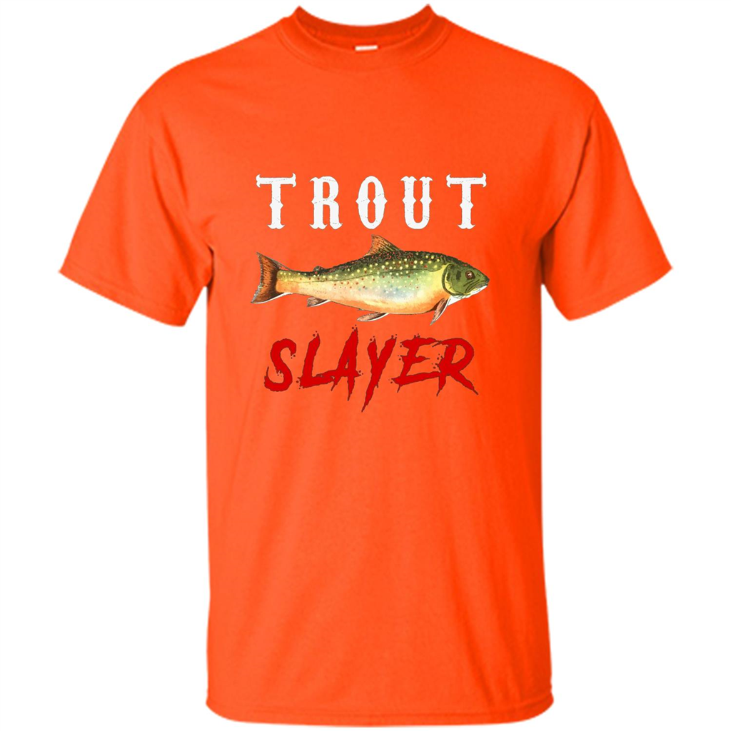 Fisherman T-shirt Trout Slayer T-Shirt Orange