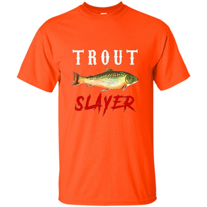 Fisherman T-shirt Trout Slayer T-Shirt Orange