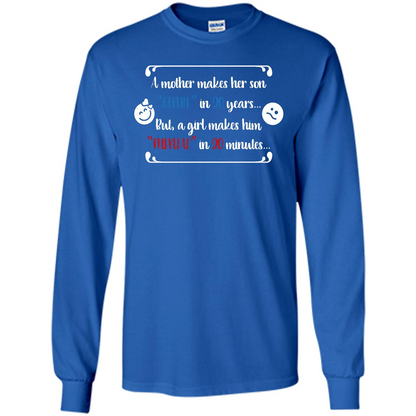 Funny T-shirt A Girl Makes Him Mental In 20 Minuutes Royal