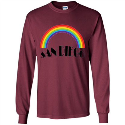 LGBTQ. San Diego LGBT Pride Rainbow T-shirt Maroon