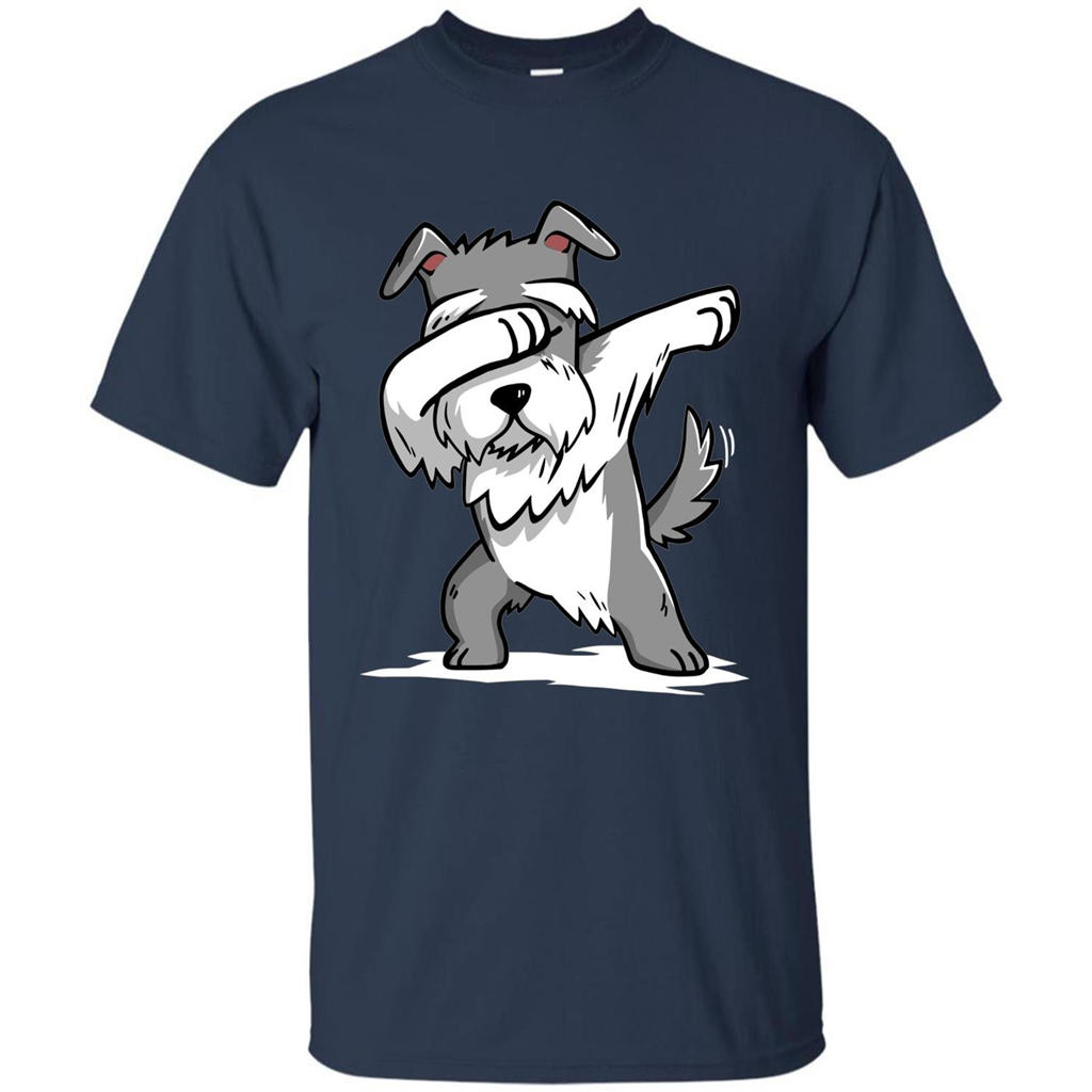 Schnauzer Cute Dabbing T-Shirt Funny Dab Dance Gift T-shirt Navy