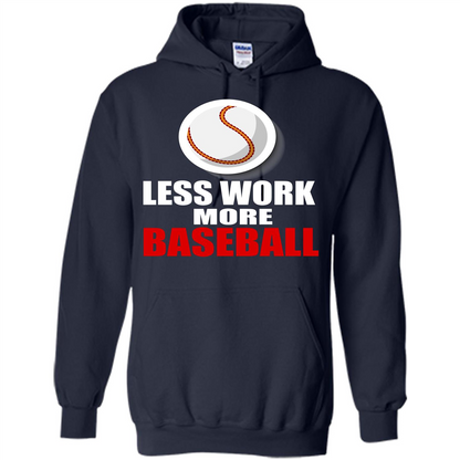 Baseball T-shirt Less Work More Baseball Navy