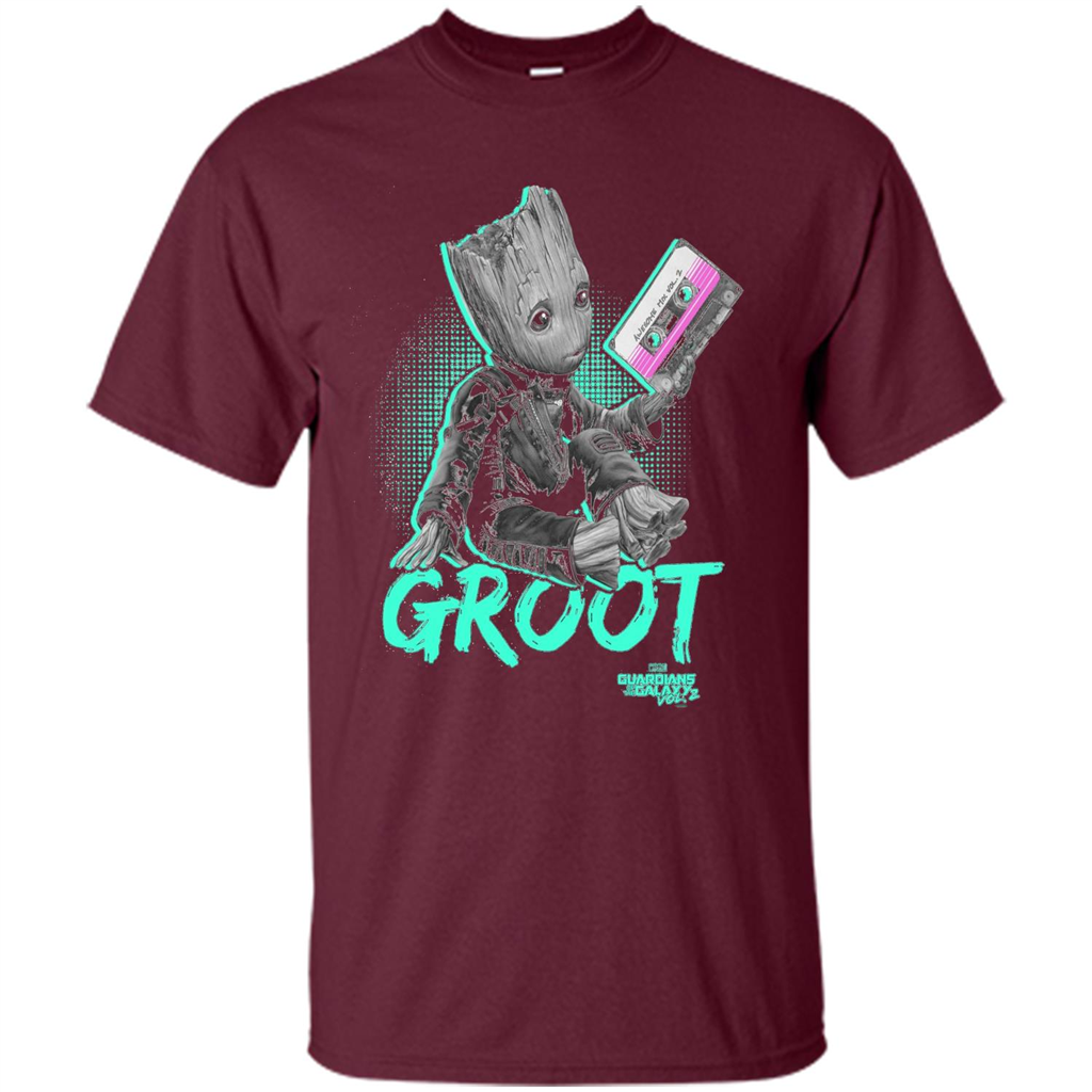 Groot Guardians of Galaxy 2 Mix Tape Graphic T-Shirt Maroon