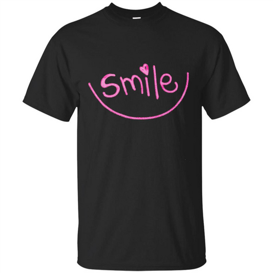 Smile Happy Motivational Smiley Face T-Shirts Black