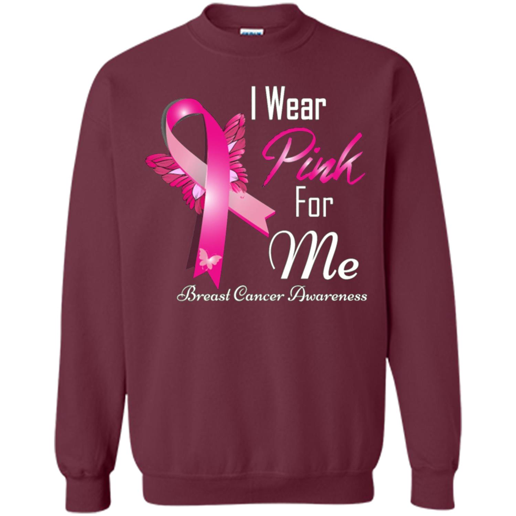Breast Cancer Awareness T-Shirt I Wear Pink For Me Maroon