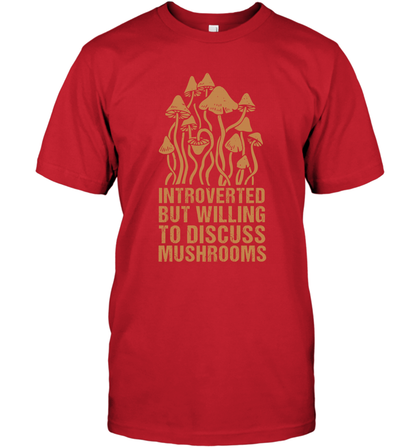 Introverted But Willing To Discuss Mushrooms Shirt T-Shirt T-Shirt Red