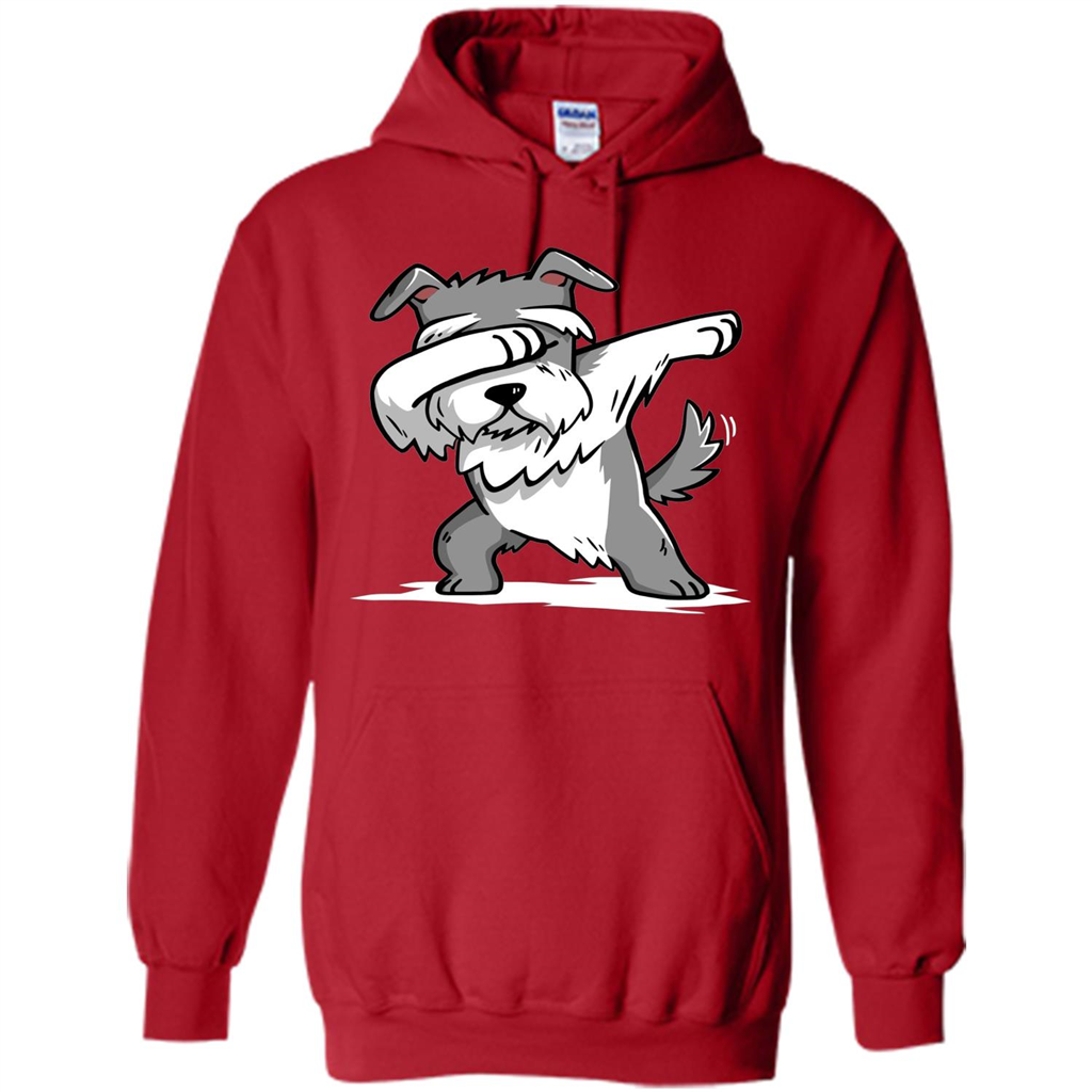 Schnauzer Cute Dabbing T-Shirt Funny Dab Dance Gift T-shirt Red