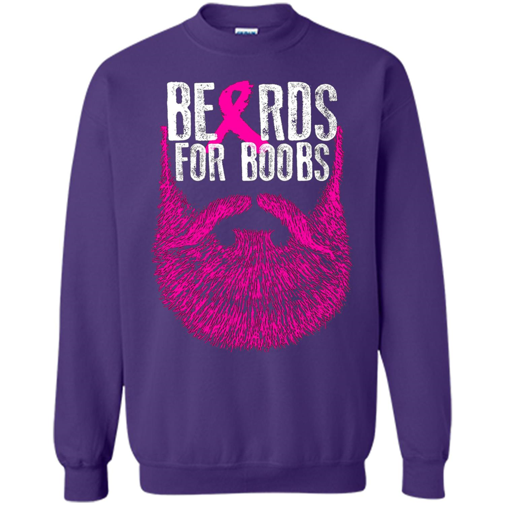 Beards For Boobs T-shirt Cancer Awareness T-shirt Purple