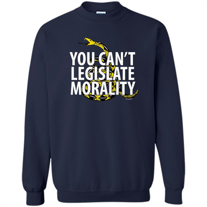 Gadsden Libertarian T-shirt You Can't Legislate Morality Navy