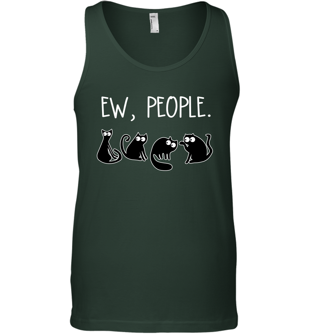 Cats Saying Ew People Cat Lovers Shirt Tank Top Forest Green