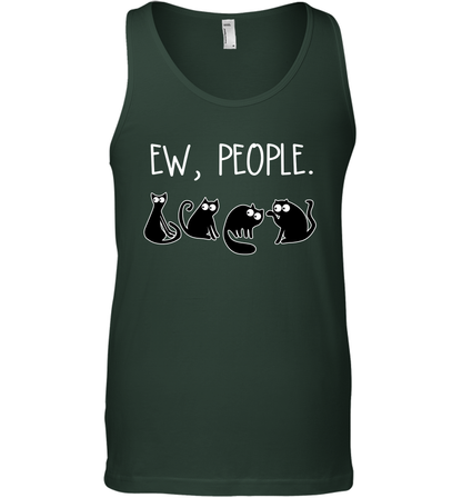 Cats Saying Ew People Cat Lovers Shirt Tank Top Forest Green