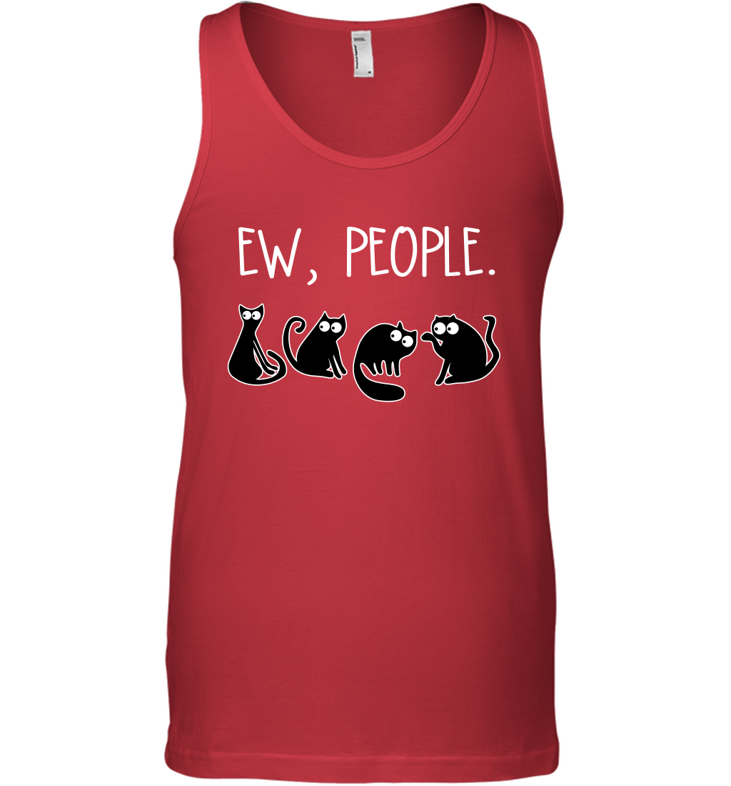 Cats Saying Ew People Cat Lovers Shirt Tank Top Red