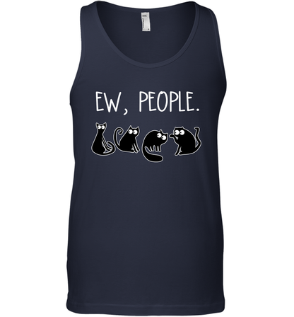 Cats Saying Ew People Cat Lovers Shirt Tank Top Navy