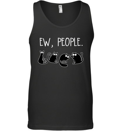 Cats Saying Ew People Cat Lovers Shirt Tank Top Black