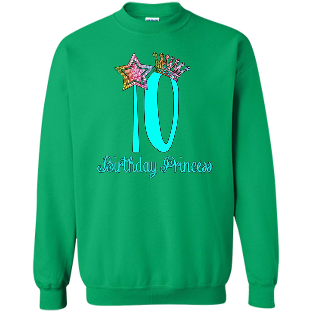 Birthday Princess Tiara T-shirt Tenth Birthday T-Shirt Irish Green
