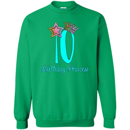 Birthday Princess Tiara T-shirt Tenth Birthday T-Shirt Irish Green