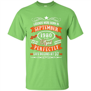 Legends Were Born In September 1980 T-shirt Birthday Gift T-shirt