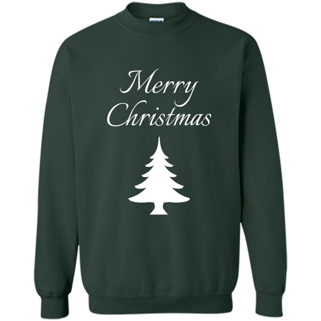 Merry Christmas Xmas Tree T-Shirt Forest Green