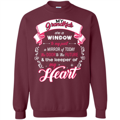 Grandparent T-shirt My Grandkids Are A Window To My Past A Mirror Maroon