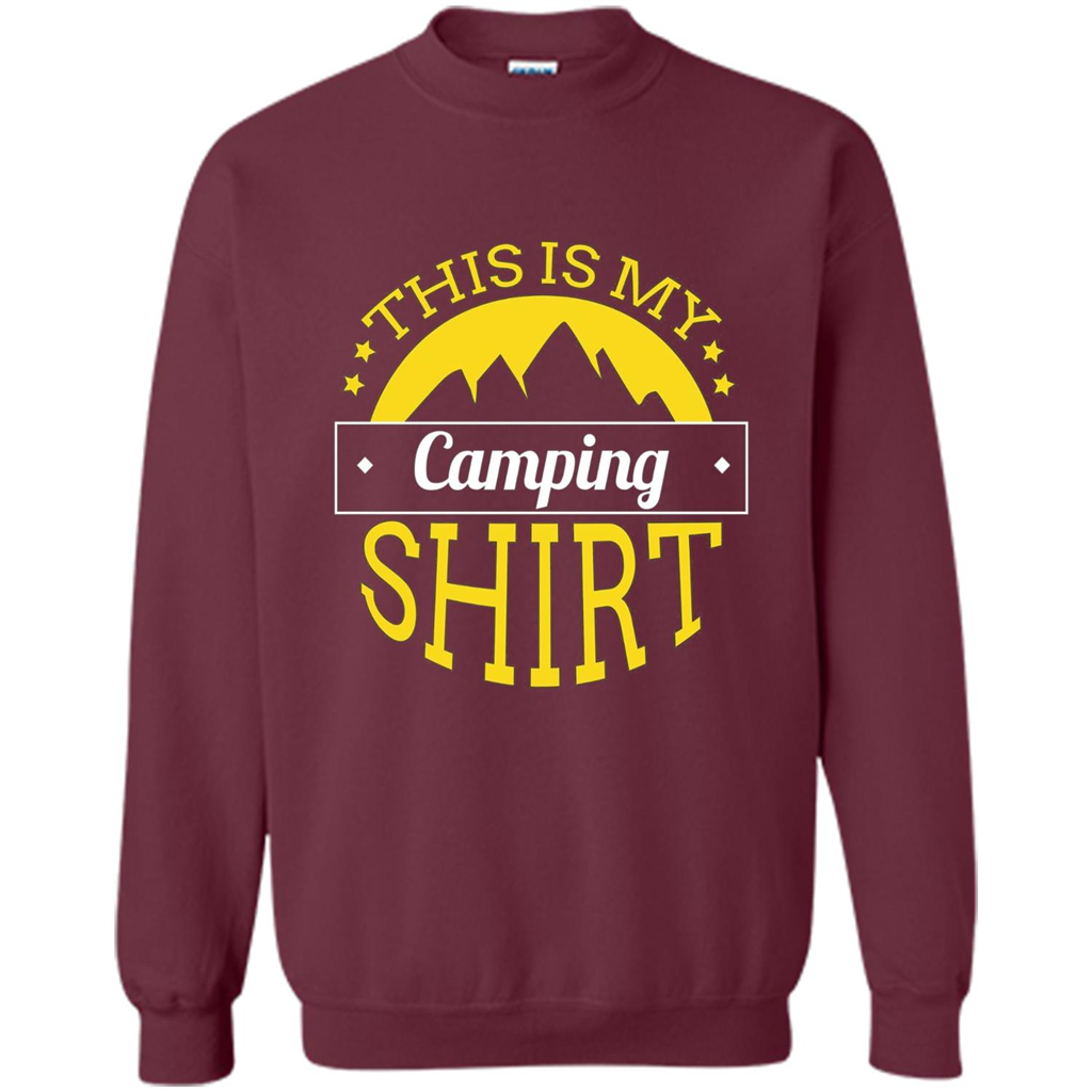 This Is My Camping T-Shirt For Hiking And Exploring Maroon