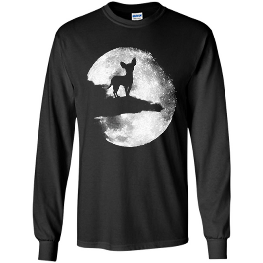 Chihuahua And Moon Halloween T-Shirt Orange