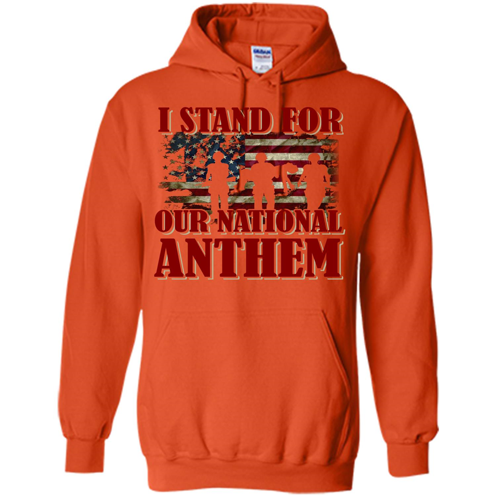 Military T-shirt I Stand For Our National Anthem T-shirt Orange