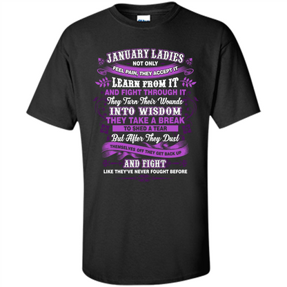 January Ladies T-shirt January Lady Facts Black