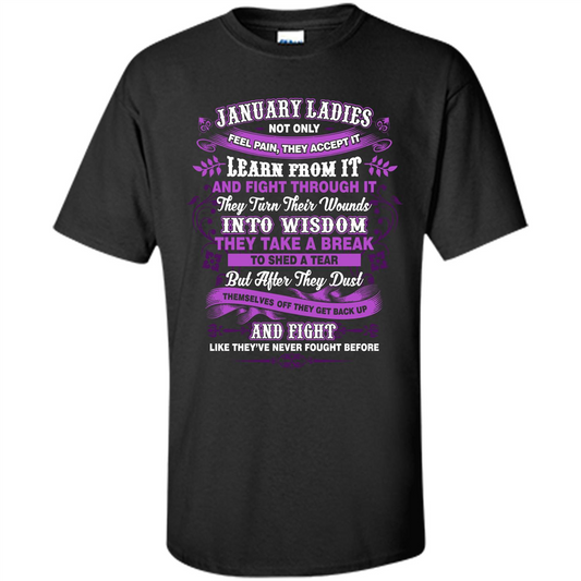 January Ladies T-shirt January Lady Facts Black