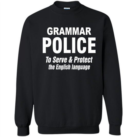 Grammar Police To Serve and Protect The English Language T-shirt Orange