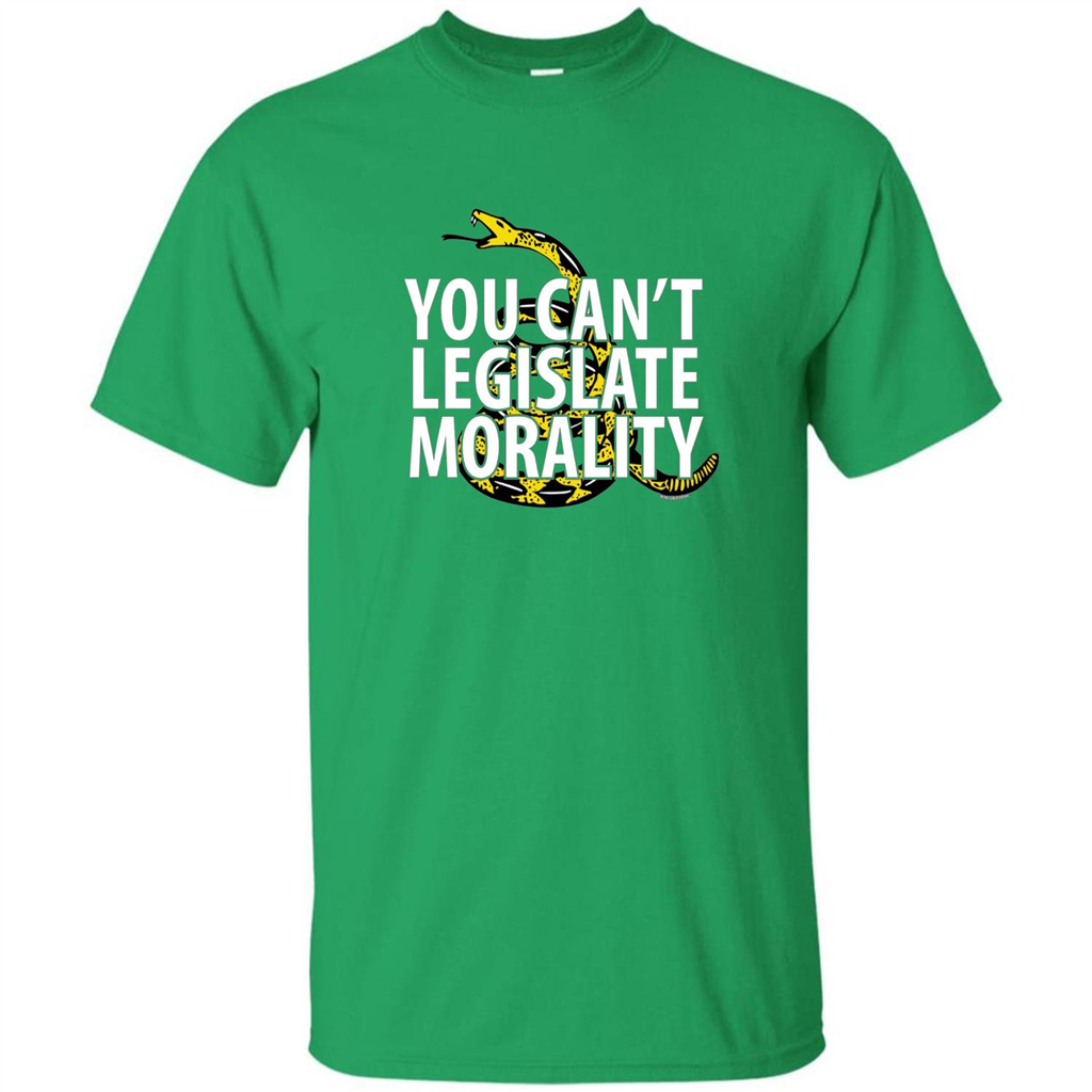 Gadsden Libertarian T-shirt You Can't Legislate Morality Irish Green