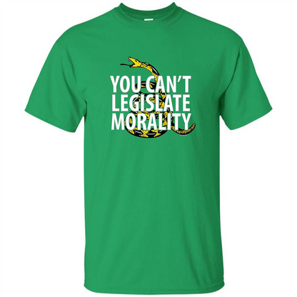 Gadsden Libertarian T-shirt You Can't Legislate Morality Irish Green