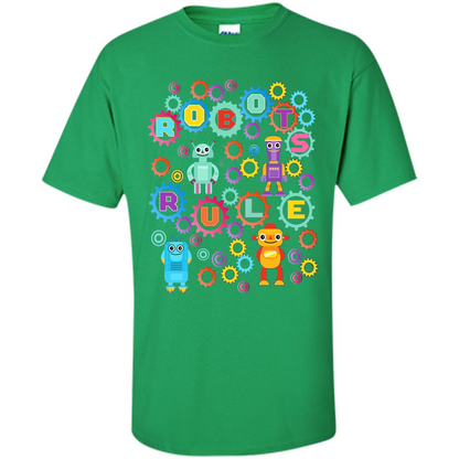 Robots Rule T-shirt Irish Green