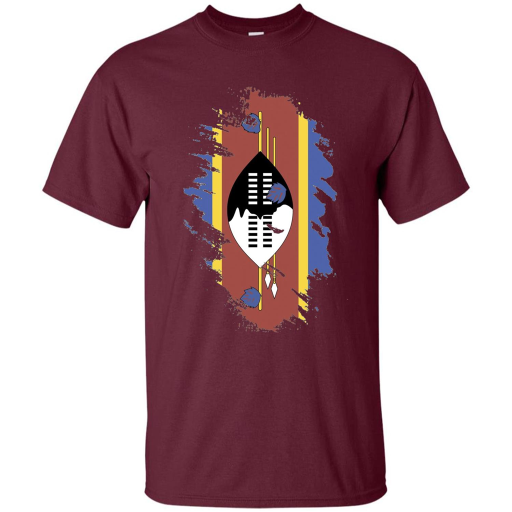 Flag of Swaziland T-shirt National Swaziland T-shirt Maroon