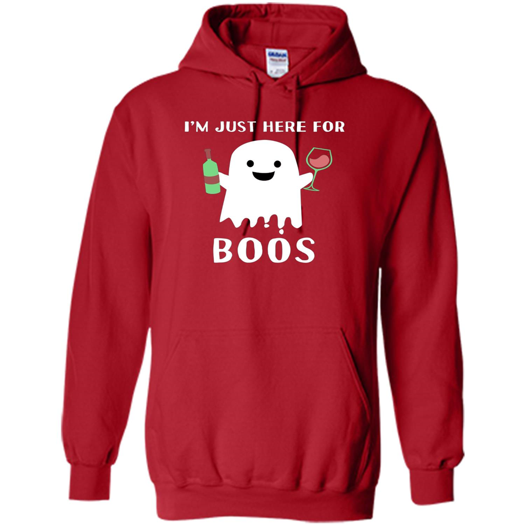 I'm Just Here For Boos T-shirt Funny Halloween Wine for Adults Red