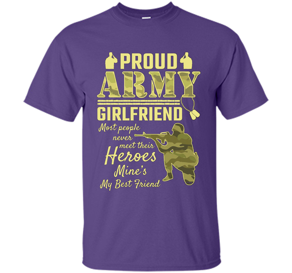 Proud Army Girlfriend T-shirt Purple