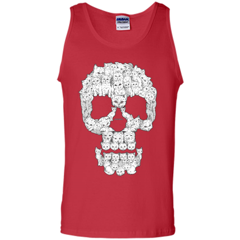 Skulls Are For Pussies Cats T-shirt Red